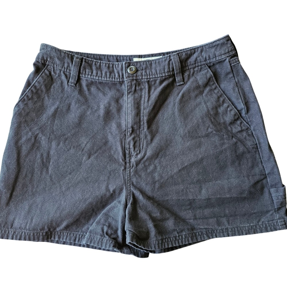 Vans Ground Work Canvas Carpenter Shorts Black High Waisted Utility Womens 28